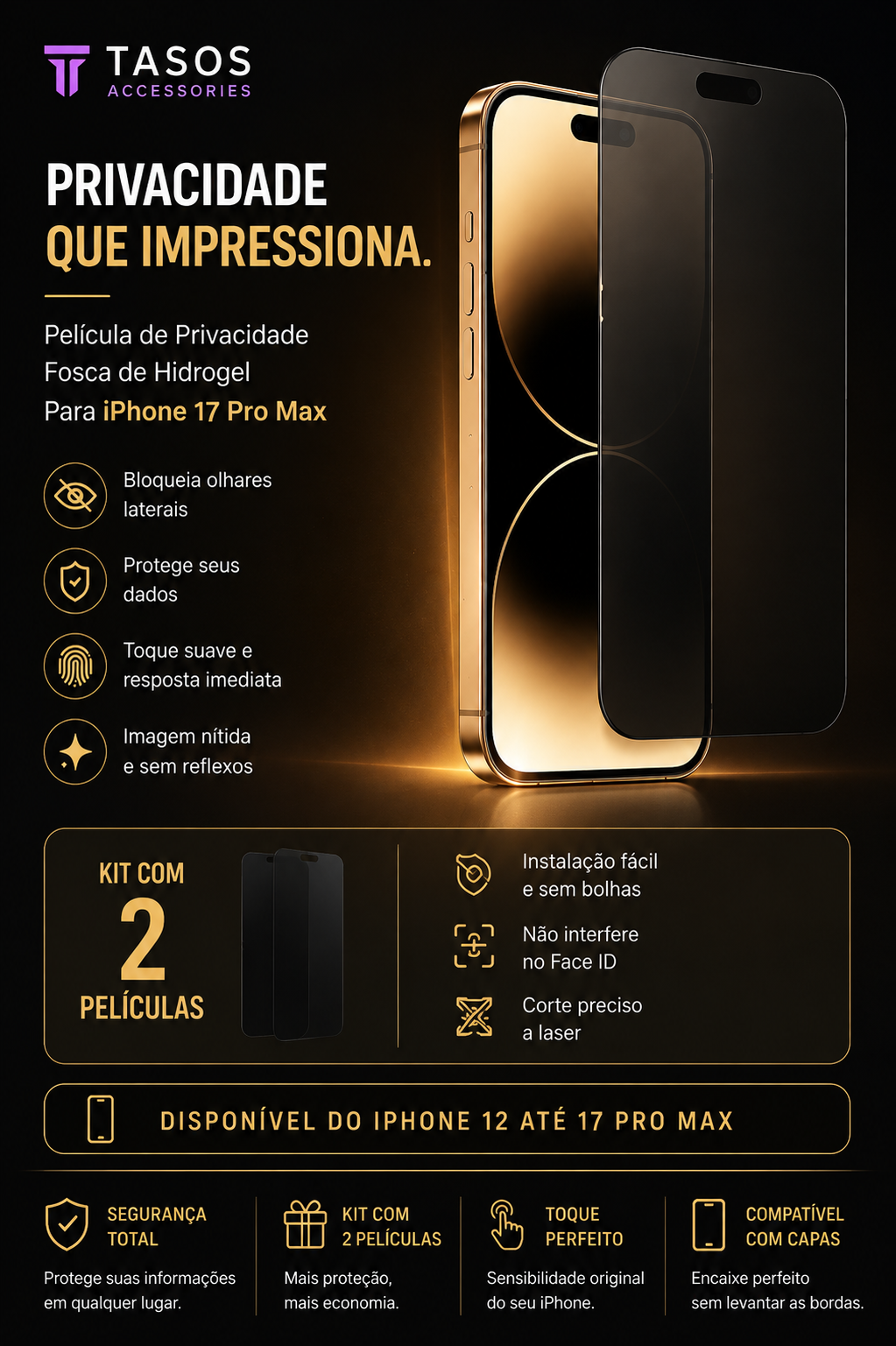 Película de Privacidade fosca em Hidrogel