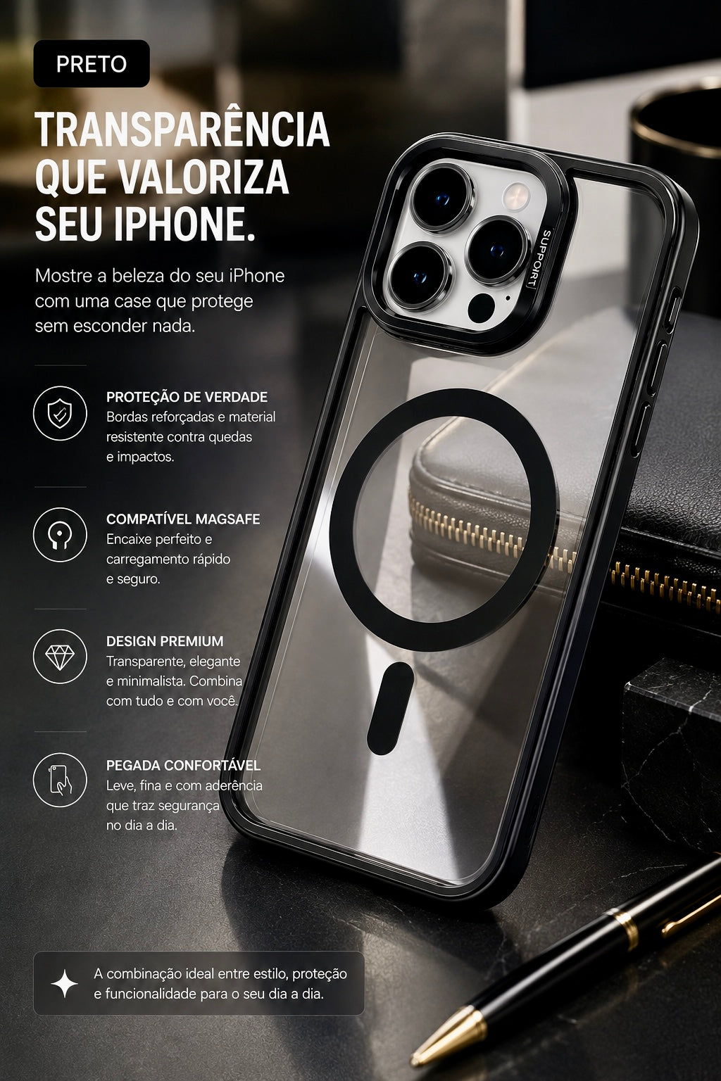 Case MagSafe Premium iPhone 13 Pro Max cores variadas