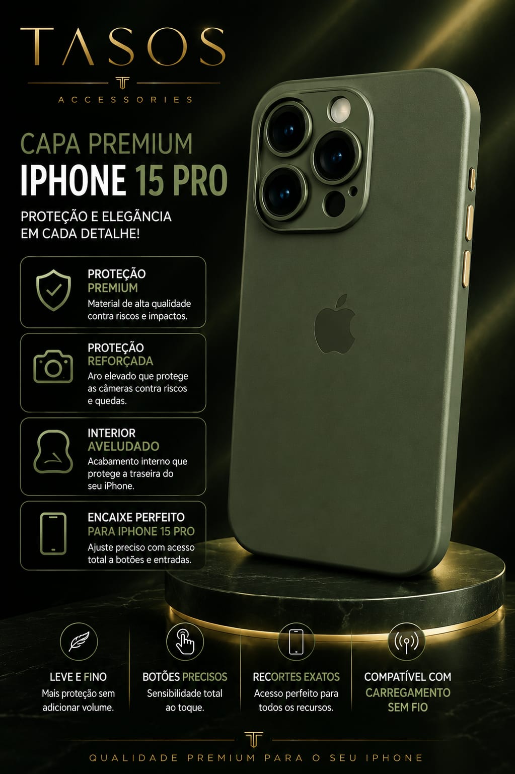 Capa Premium para iPhone 15 Pro