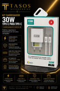 Kit Carregador 30W USB-C para USB-C