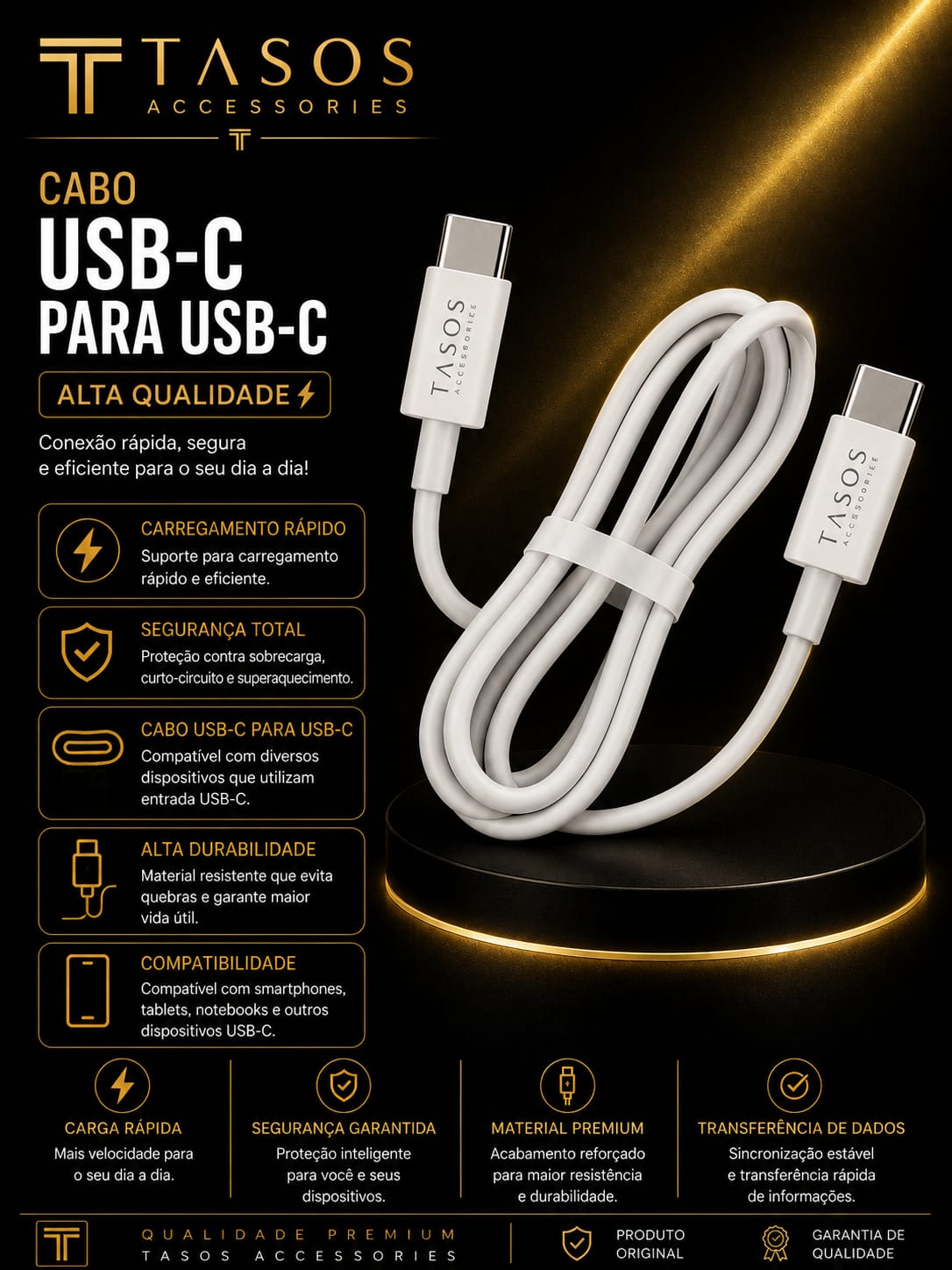 Kit Carregador 30W USB-C para USB-C