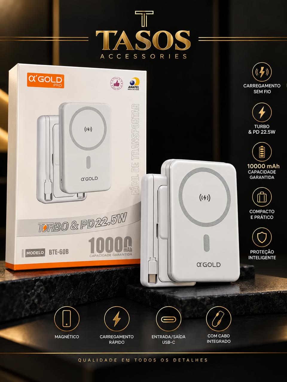 POWER BANK  (α’GOLD PRO BTE-60B)  10.OOOmAh+PD