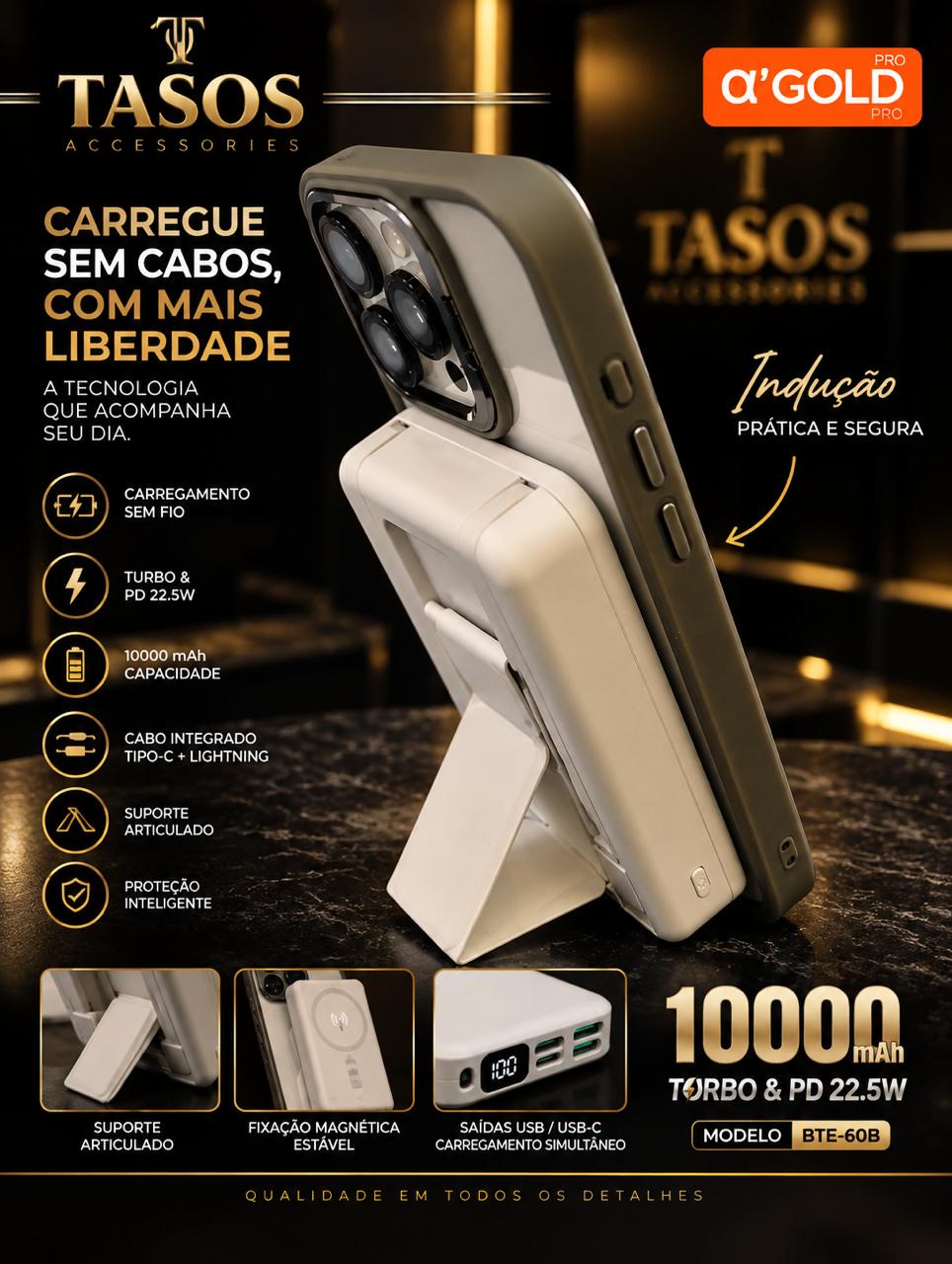 POWER BANK  (α’GOLD PRO BTE-60B)  10.OOOmAh+PD