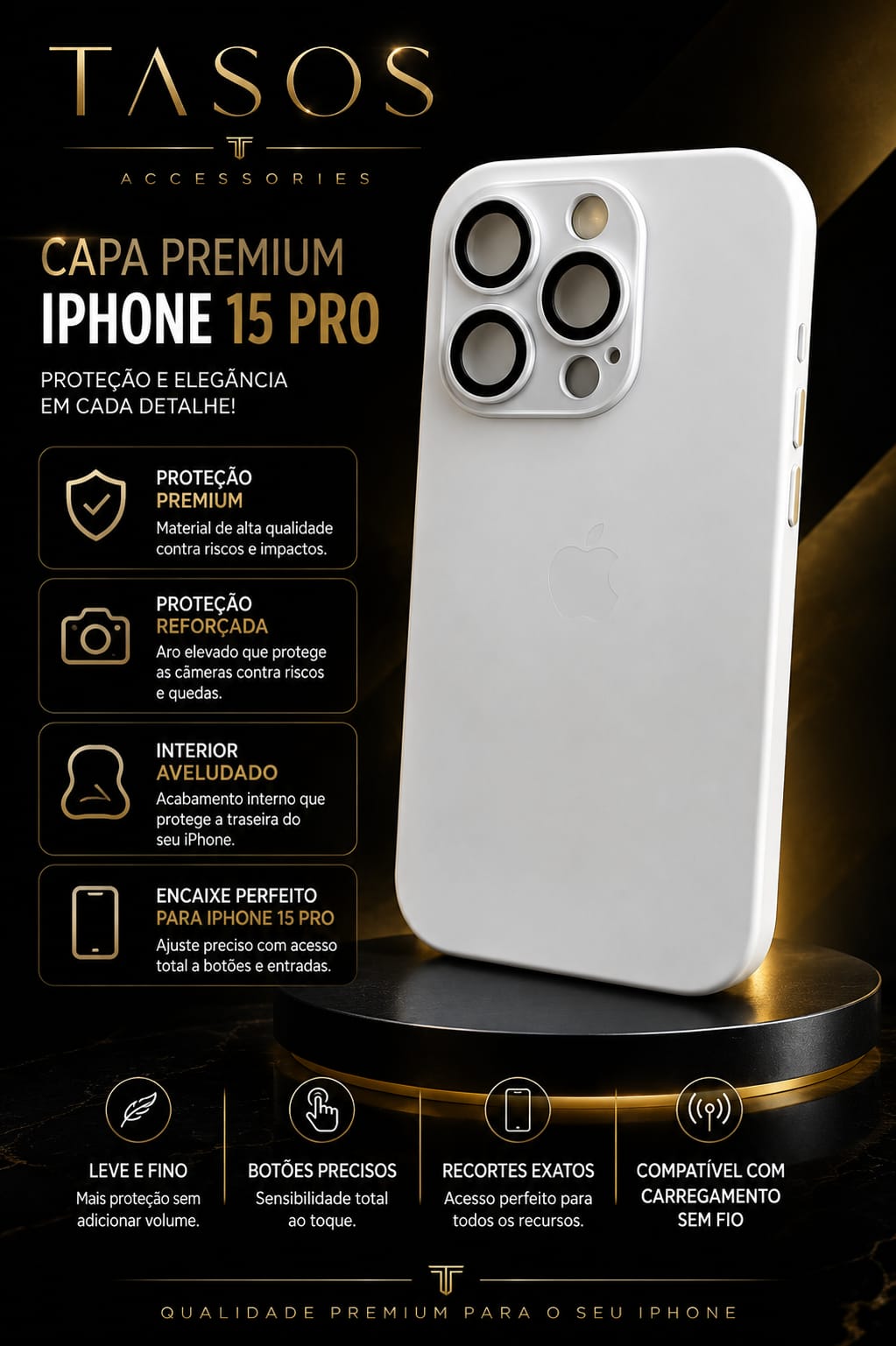 Capa Premium para iPhone 15 Pro