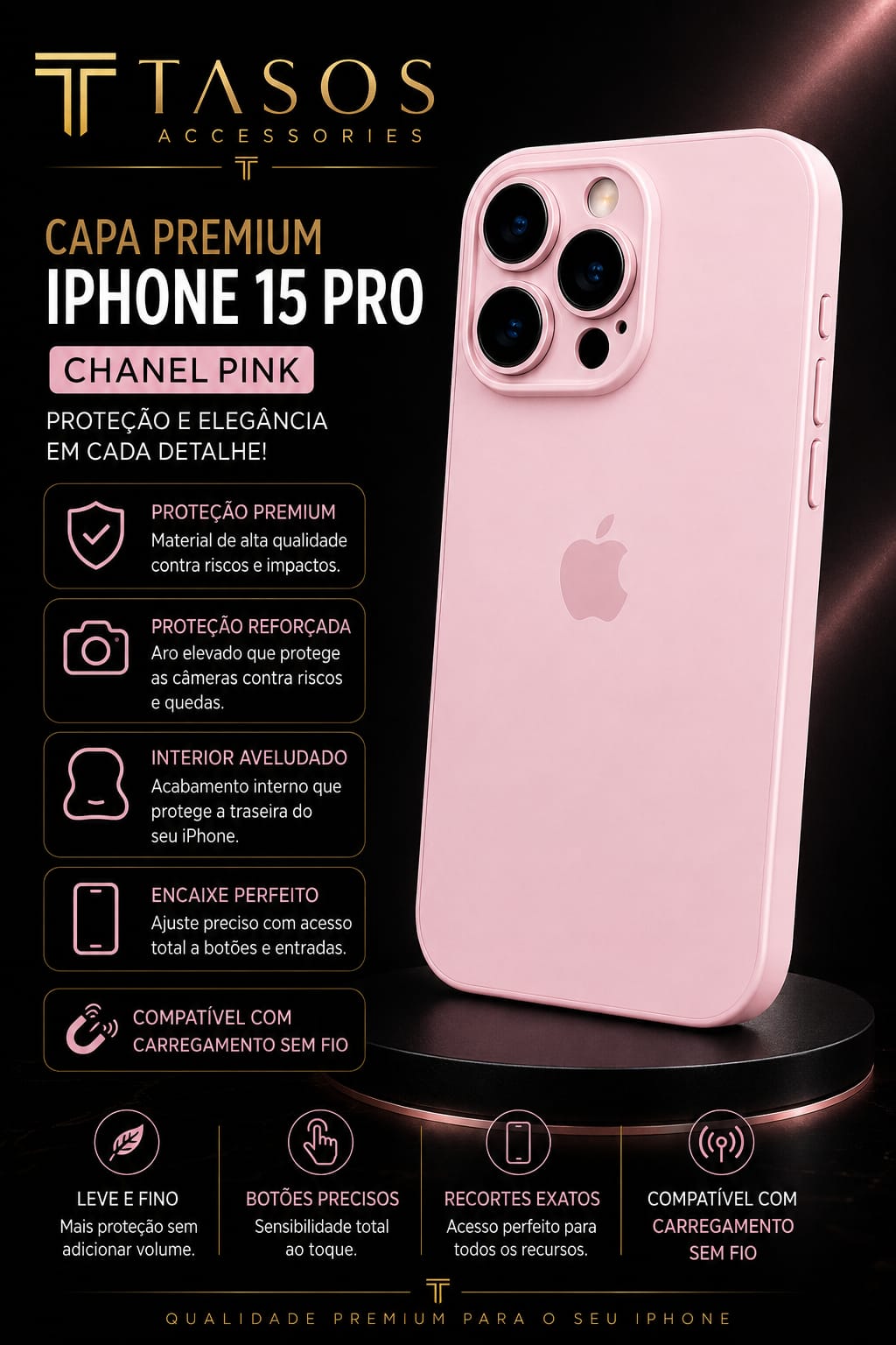 Capa Premium para iPhone 15 Pro