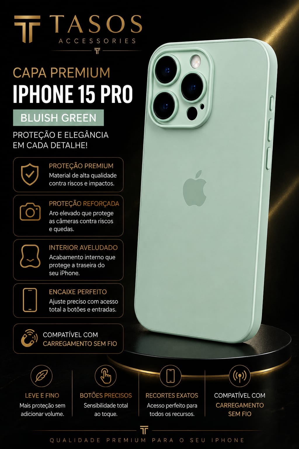 Capa Premium para iPhone 15 Pro