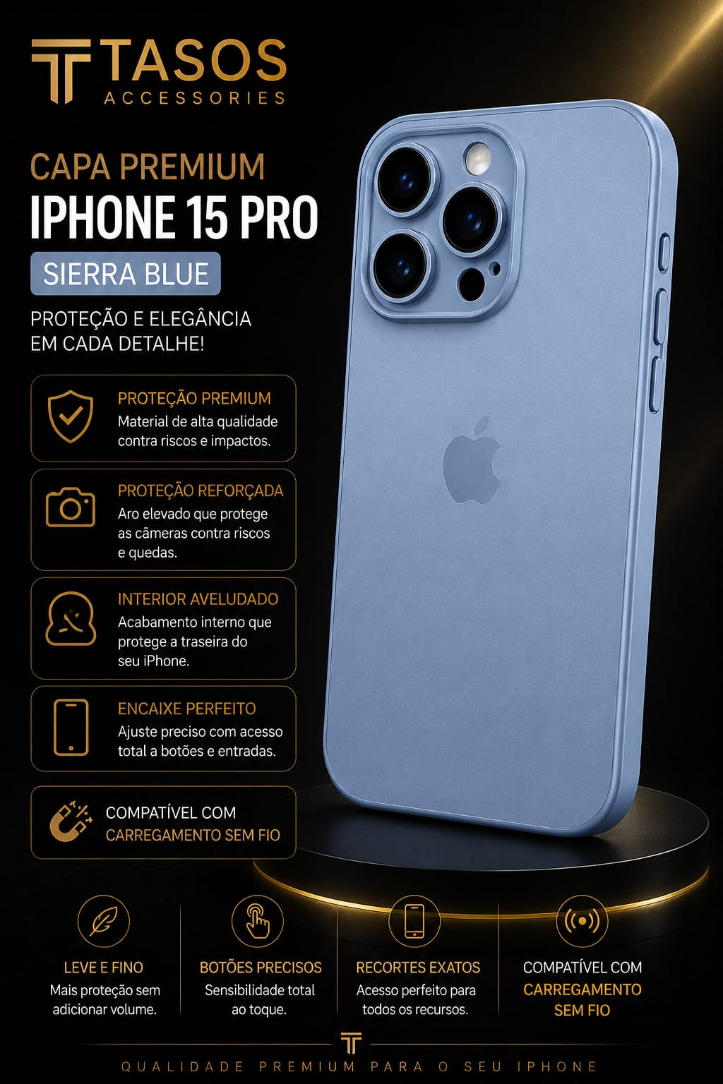 Capa Premium para iPhone 15 Pro